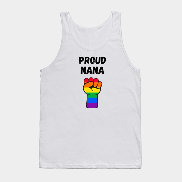 Proud Nana Rainbow Pride T Shirt Design Tank Top by Rainbow Kin Wear